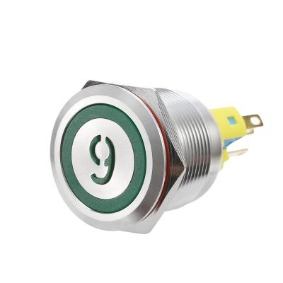 China Chinakel 22mm Stainless Steel Push On Button Metal Push Button Switch with Momentary LED for sale