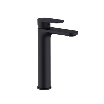 China Matt Black Faucet Deck Mount Cold Water Basin Mixer Taps Metered Hot Black Faucet Sink Bathroom Faucet for sale