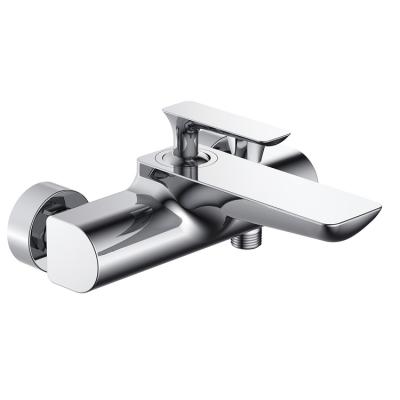 China Without Slide Bar Chrome Heavy Brass Single Lever Handle Shower Bathtub Mixer Wall Mounted Bathroom Faucet for sale