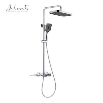 China With Sliding Bar BRASS CHROME 3 DESIGN NEW 2022 JET BATH SMART DIGITAL MIXER THERMOSTATIC SHOWER SET for sale