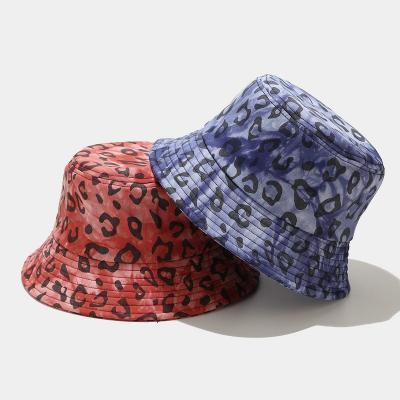 China Fashion Hot Selling Sunshade Fashion Hats Outdoor Leopard All Unisex Adult Hat Plus Print Bucket Hat Reversible Cotton Bucket Hat for sale