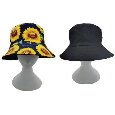 China Newest Sun Proof Fisherman Hat Outdoor Ladies Summer Sun Umbrella Double Sided Shape Multi Floral Fruit Design Bucket Hat for sale