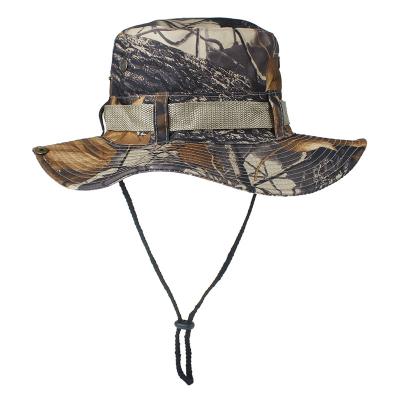 China Hot Sale Outdoor Fisherman Hat Solid Color Adjustable Bucket Hats Camouflage Sun UV Protection Mesh Fishing Hats for sale