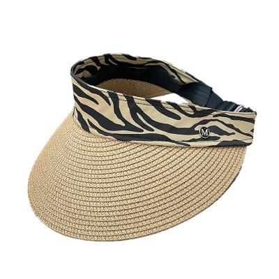 China Wholesale Comfy Luxury Zebra Printing Straw Hat Fashion Lady Beach Straw Wide Brim Straw Hat for sale