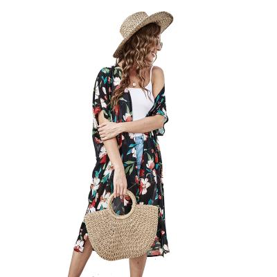 China Summer Sale Shawl Sunscreen Printing Kimono Fashionable Cardigan Pattern Floral Four-Way Material Thin Warm Breathable Comfortable Stretch for sale