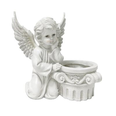 China Hot Sale Angel Outdoor Resin Flower Pots Handmade From Europe for sale