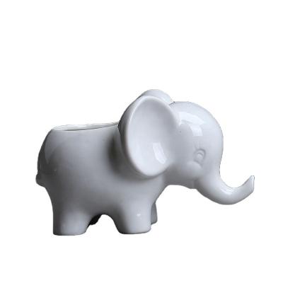 China European Ceramic Custom Animal Elephant Style Plants Best Selling Simple Modern Succulent Pot for sale