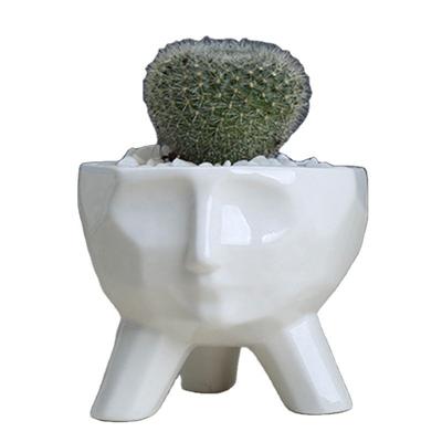 China Hot Selling Europe Amazon Flower Home Gardening Plant Simple Creative White Ceramic Succulent Pots for sale