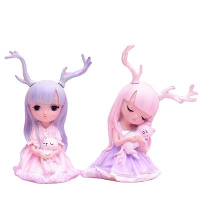 China Europe & Southeast Asian & Northeast Asia & Middle America Pink / Blue Deer Gifts And Crafts Decor Sleeping Hills for sale