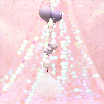 China Lovely/Cartoon Resin Lovely Bear Purple Suncatcher Cute/With Bell for sale