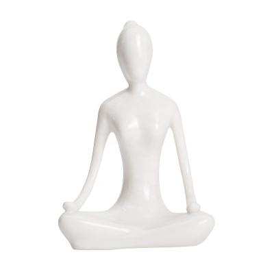 China Simple modern white modern statue ceramic figurine crafts accessories home interior decorations for room for sale