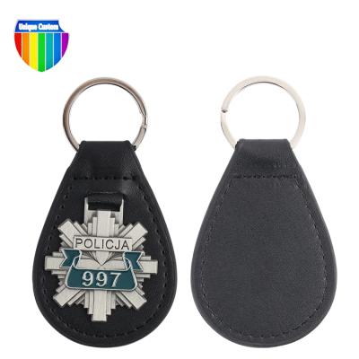 China 3D Makers Personalized Souvenir Painting Custom Metal Leather Key Logo Chain for sale