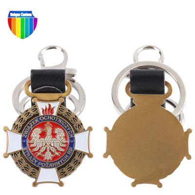 China high quality manufacturer 3D custom logo personality best selling handmade leather key chain for sale