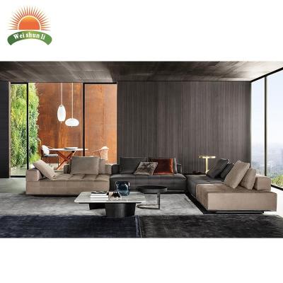 China Removable Cover Contemporary Design Italian Furniture Set Modern Sofa Luxury 7 8 12 Seater Modular L Shaped Corner Sectional Leather Sofa for sale