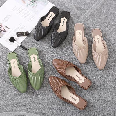 China Cushioning European Point Toes Women Party Shoes Wedding Slippers Flat Sandals For Women for sale