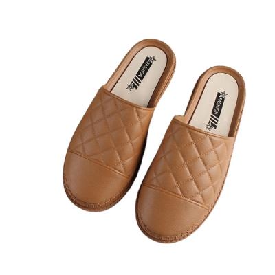 China Damping Baotou Women's Wear Women's Lazy Round Toe Slippers Sandals New External Beach Shoes for sale