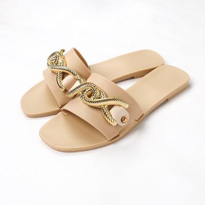 China 2022 Fashion Trend New Fashion Beach Slippers Outdoor Jelly Slippers Flat Shoes Women Freeze Sandals for sale