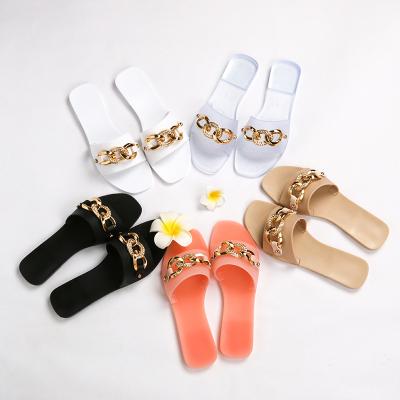 China Fashion Trend Jie Yang Women's Sandals Transparent Shoes Freeze Shoes Beach Flat Sandals Women Shape Jelly Sandals Women for sale