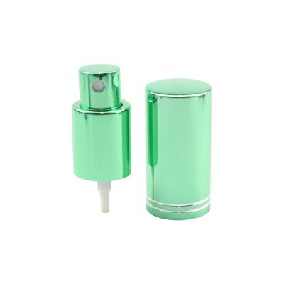 China Non Spill 18/415 Aluminum Colored Fine Mist Atomizer Sprayer With Aluminum Over Cap for sale