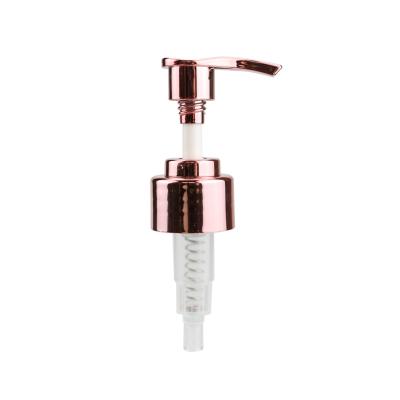 China Non Spill 24/410 28/410 Plastic Rose Gold Srew UV Lotion Pump Down Dispenser Lotion Pump for sale