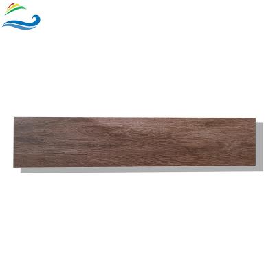 China Country 200 x 1200mm Chocolate Walnut Wood Grain Texture Flooring Full Body Low-Absorption Wood Tiles For Exterior for sale