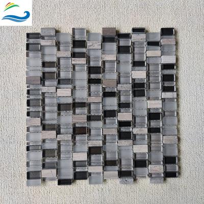 China Modern High Gloss Multi Color Rectangle Tiny Bricks 300x300mm Common Water Proof Bathroom Tile Mosaic for sale