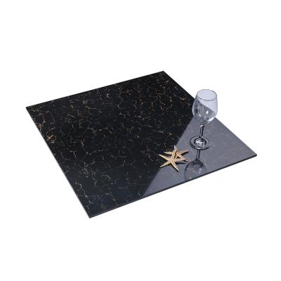 China Goodone Modern Glossy 24X24 Full Body Vitrified Black Polished Porcelain Tiles for sale