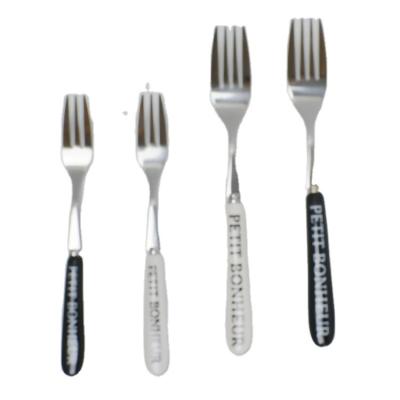 China Sustainable Wholesale Eusable Cutlery Set Cheap Stainless Steel Metal Fruit Fork Flatware for sale