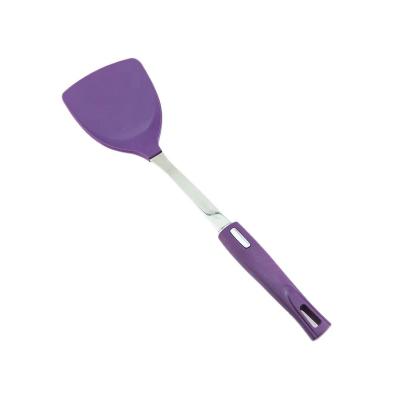 China Sustainable Hot Selling Kitchen Utensils Tools Non-stick Pan Spatula Kitchenware Silicone Shovel With Long Handle for sale