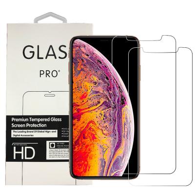 China 2019 New Arrival 2 Pack 2.5D 9H 0.33mm Clear 99% Clear Screen Protector For iPhone 11 Pro Max Tempered Glass Screen Protector for sale