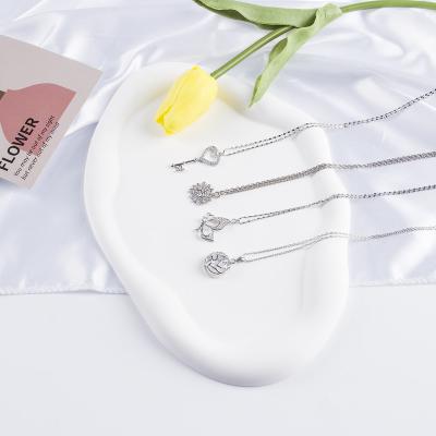 China 2022 Fashion Jewelry Romantic Multiple Colorful Luxury Women's Necklace Stainless Steel High Quality Women's Necklace for sale