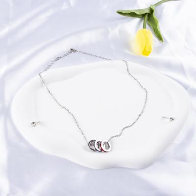 China Boutique Romantic Silver Plated Women's Earring Necklace Set Luxury High Quality Women's Necklace Length Adjustable Necklace for sale