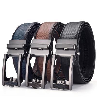 China Fashionable and simple business men's alloy buckle automatic belt high quality PU leather men's belt for sale