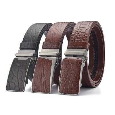 China Business Vintage Classic Men's Belt High Quality Durable Genuine Leather Men's Automatic Belt Buckle for sale