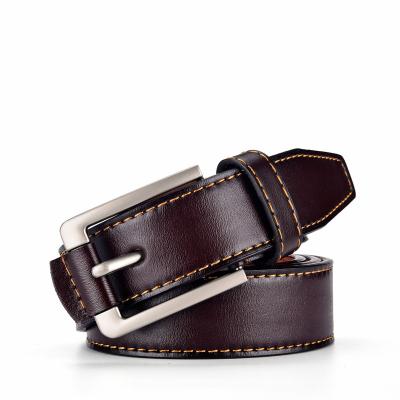 China Vintage Professional Leather Belt Gentleman Business Good Quality Custom Made Metal Belt for sale