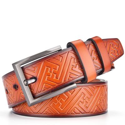 China Good Quality Leather Belt Men Professional Custom Business Manufacture Durable Pin Buckle Top Belt for sale