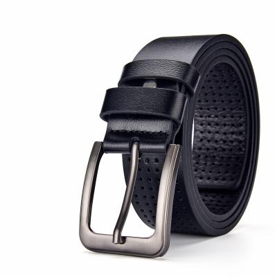 China Genuine Leather Good Quality Businessmanship Luxury Belt Genuine Leather Pin Buckle Custom Made for sale