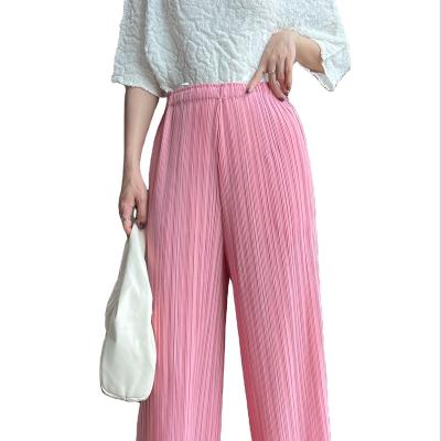 China Popular Elegant Style Breathable Many Colors Bright Workplace Dress Female Pleated Loose Pants for sale