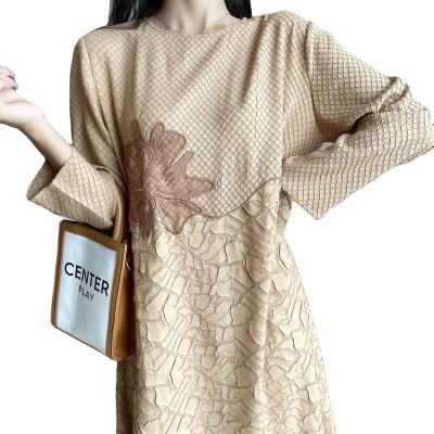 China Breathable 2022 Hot Sale Custom Design Embroidered Dresses Women Summer Plus Size Lady Casual Pleated Dress for sale