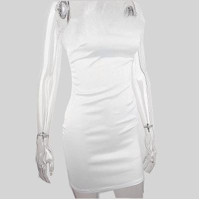 China Anti-Static 2022 New Products Listed One Word Shoulder Women's Tube Plush Dress for sale