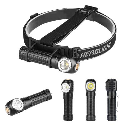 China With High Lumen Base XML L2 Magnets Aluminum Headlamp Rechargeable Flashlight Headlamp Light Torch for sale