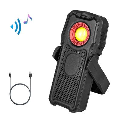 China Rechargeable Aluminum Magnet PC+TPR+ALUMINUM Audio Type-C Led bluetooth Work Light With Microphone for sale