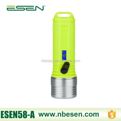 China With Display Super Brightest Light Electricity Professional Waterproof Diving Flashlight T6 400lm for sale