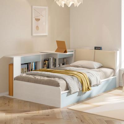 China Modern Wood Frame Furniture Modern Simple Rooms Wood Designs Kids House Nordic Electric Bed With Drawer for sale