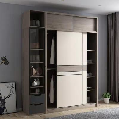 China Sliding Furniture Set Modern Custom Made Large Cabinet 2022 Wooden Walk In Sliding Door Bedroom Wardrobe Closet for sale