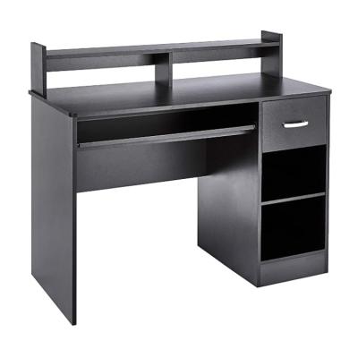 China (Others) Small Adjustable Black Modern Wooden Computer Desks With Storage Drawers for sale