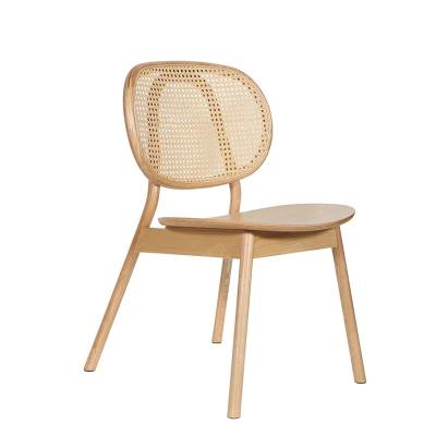 China Easy Simple Green Wooden Vintage Garden Rattan Stools Furniture Design Kitchen Cooling Black Outdoor Wicker Dining Chairs for sale