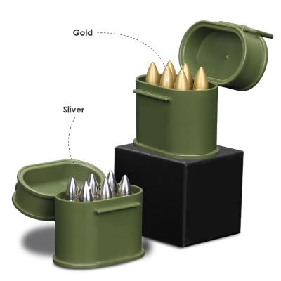 China Viable Green Unique Cool Cartridge Ice Pellets Instruments Cooling Reusable Whiskey Stones Bullet Ice Cube for sale