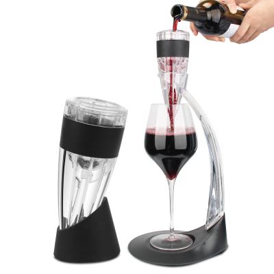 China Viable 5 in 1 Quick Instant Wine Decanter Diffuser Magic Wine Aerator Pourer Dispenser with Stand Gift Set for sale