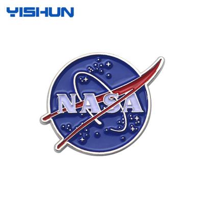 China Customize Custom Glow Enamel Souvenir NASA Metal Lapel Pin Badge for sale